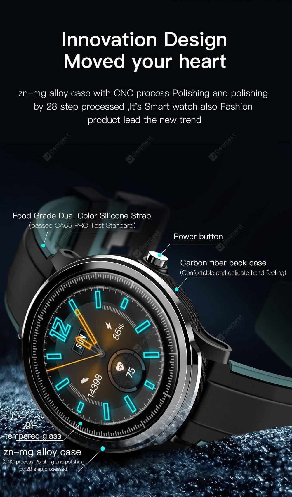 Kospet Probe 1.3 inch Smart Sports Watch Fitness Tracker Health Monitor Bluetooth Smartwatch - Black Extra Green Strap