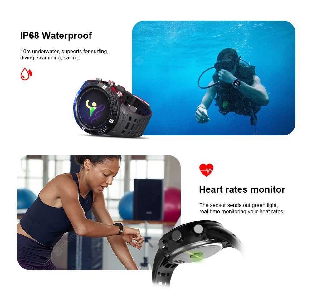 NO.1 F18 Smartwatch Sports Bluetooth 4.2 IP68 Waterproof Call / Message Reminder Pedometer Sleep Monitoring- Black