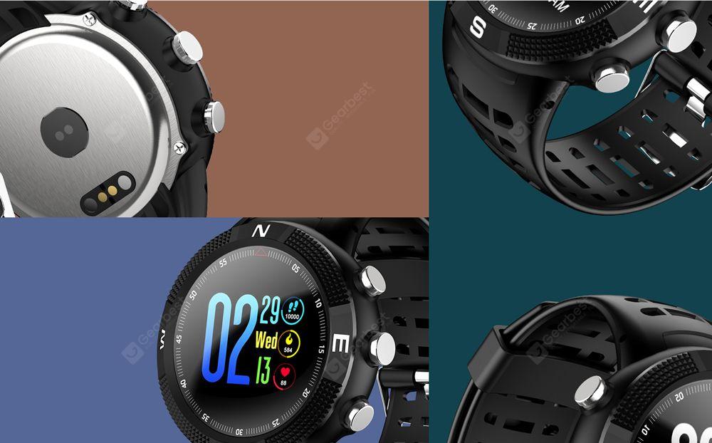 NO.1 F18 Smartwatch Sports Bluetooth 4.2 IP68 Waterproof Call / Message Reminder Pedometer Sleep Monitoring- Black