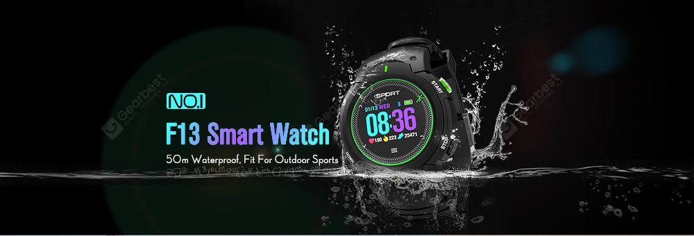 NO.1 F13 Smart Watch Real-time Heart Rate Monitor Remote Camera Sports Outdoor Wristband- Red