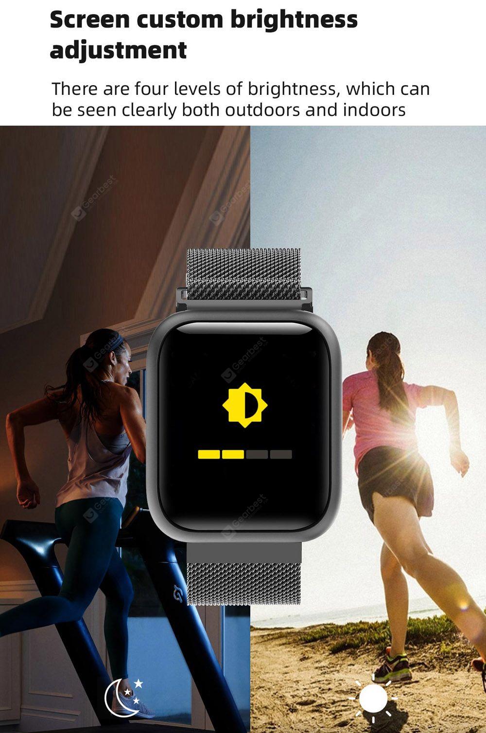 F11 Full-screen Touch Smart Watch with Exercise Heart Rate Detection Mode Milanese Function Magnetic Metal Strap - Black