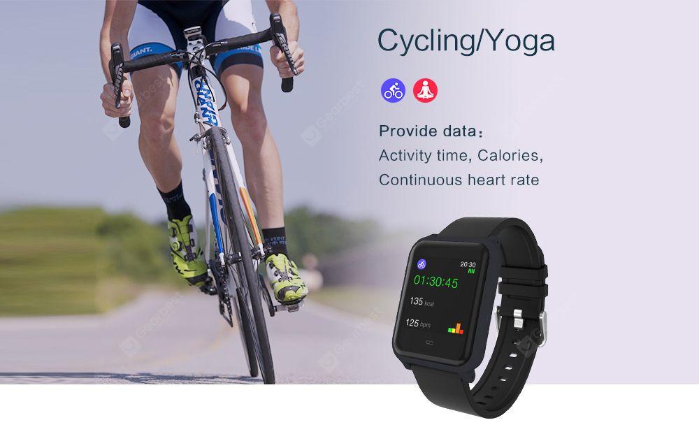 Fitpolo H706 1.33 inch Large Color Screen HR Blood Pressure Monitor Message Caller ID Display Smart Bracelet - Cloudy Gray