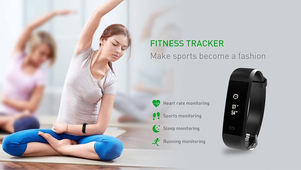 FITPOLO H705 Call Reminder / Sport / Sleeping / Running Monitoring Dynamic Heart Rate Monitor Smart Bracelet- Purple Flower