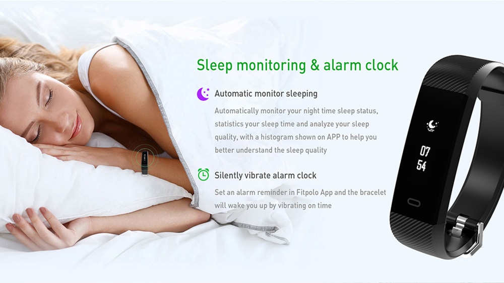 FITPOLO H705 Call Reminder / Sport / Sleeping / Running Monitoring Dynamic Heart Rate Monitor Smart Bracelet- Purple Flower