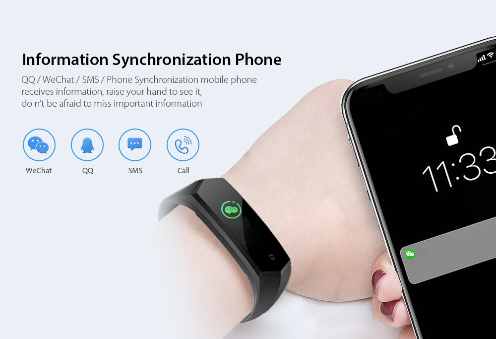 V17 Sports Bracelet Smartwatch Information Synchronization Phone