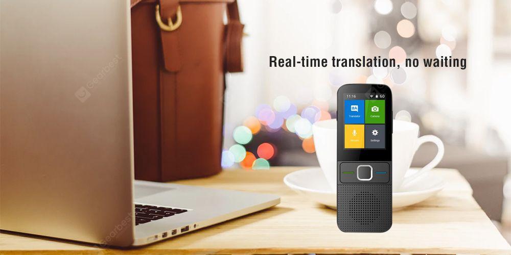 T10 Real-time Translation / Long Lasting Time / Portable Design Intelligent Voice Translator - Black