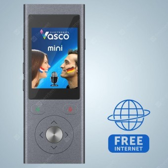 Integrated international SIM card, with Vasco mini2 Voice Translator, free Internet